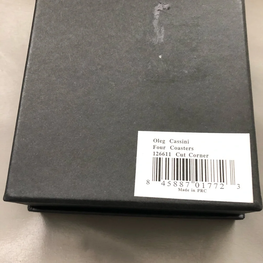 NIB Oleg Cassini Crystal Clear Coasters set of 4